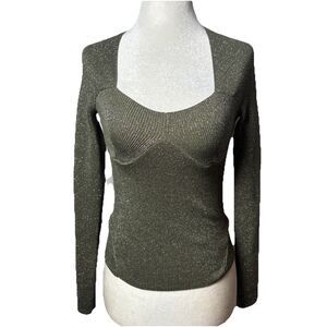 House of Harlow XS Subtle Glam Fitted Knit Top Long Sleeve Fall Capsule Wardrobe